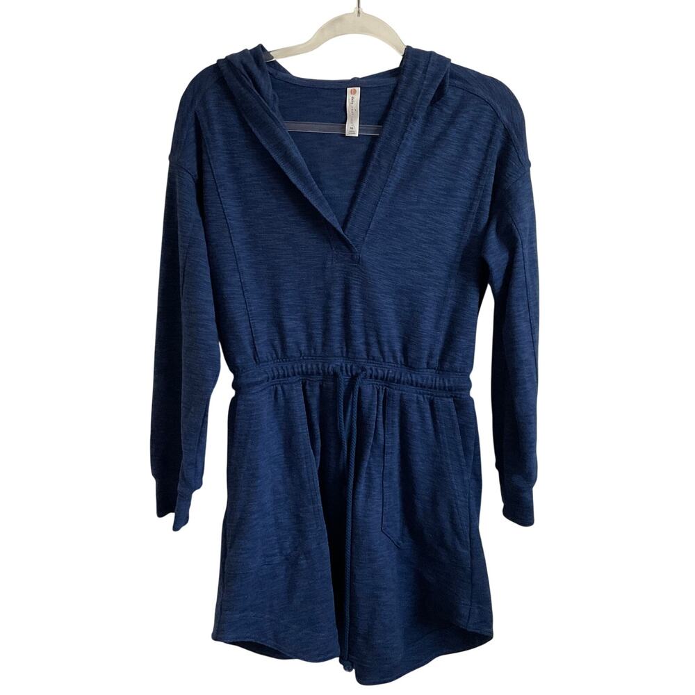 Daily‎ Practice Anthropologie Blue Hooded Sweater Dress with Pockets - Size XS